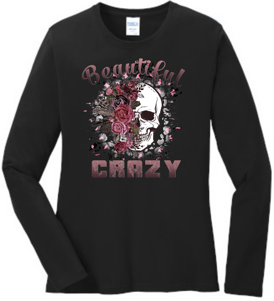 Picture of HALFEDASS Ladies - Beautiful Crazy - Ladies Long Sleeve