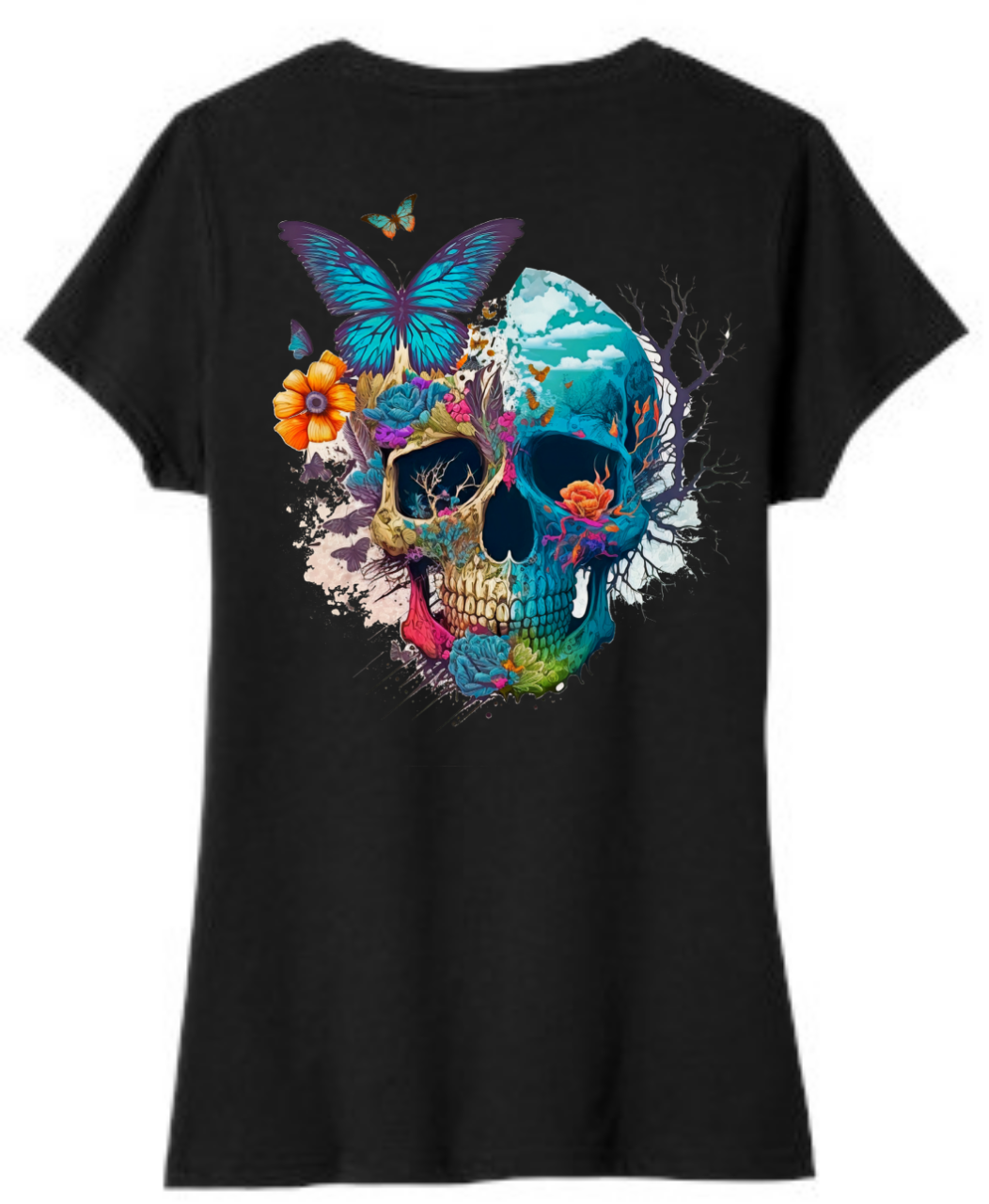Picture of HALFEDASS Ladies - Skull - Ladies V-Neck