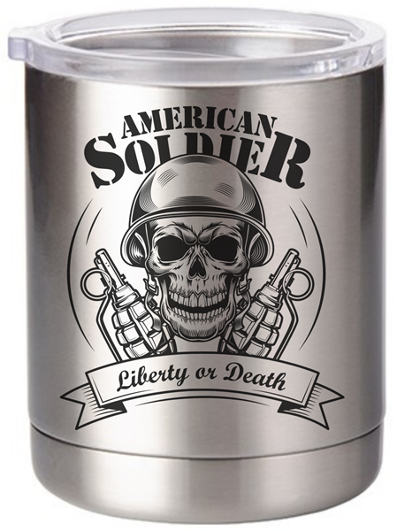 Picture of American Soldier Liberty or Death 10oz Stainless Steel Tumbler